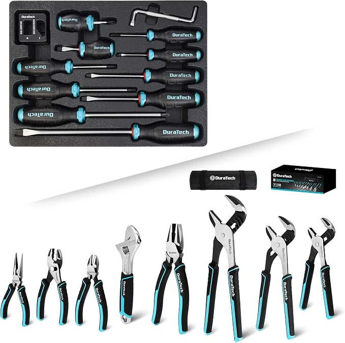 DURATECH 8-Piece Pliers Set & 12-Piece Magnetic Screwdriver Set