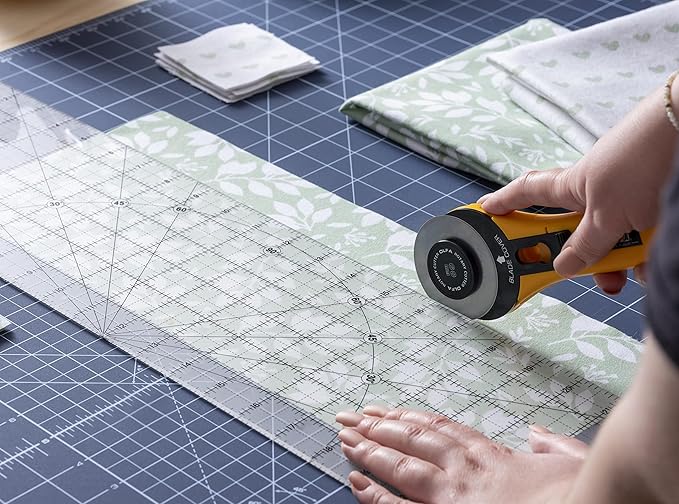 OLFA 6" x 24" Frosted Acrylic Ruler (QR-6x24) - Non Slip 6x24 Inch Acrylic Ruler with Grid & Angle Markings for Cutting Fabric, Sewing, Quilting, & Crafts
