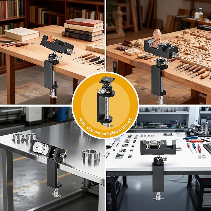 WhiteRhino Mount Vise and Grinder,360° Rotating Bench Grinder Stand,Heavy-Duty Vise Floor Pedestal with 1.9" x 1.5"Mounting Plate,Compatible with Most Mini Vise Clamp,Grinders,Drill Press,etc