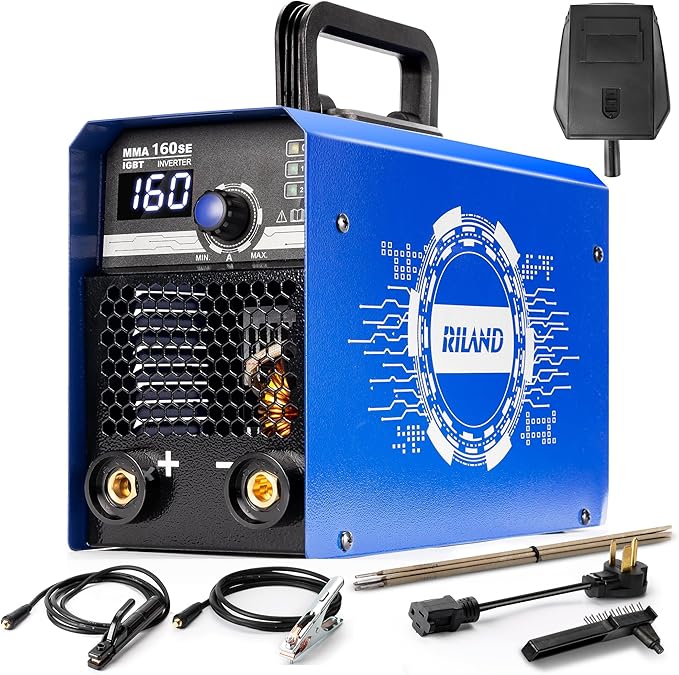 RILAND 160A Stick Welder, 110V/220V ARC/Lift TIG Welding Machine, IGBT Inverter Portable MMA Welders with Hot Start, Arc force and Anti-Stick for Home & Light Industry