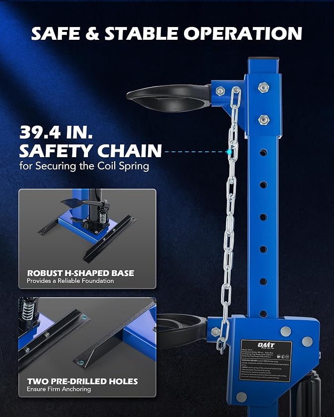 OMT Hydraulic Strut Spring Compressor with 1 Ton Rated Compression Force