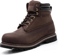 Work Boots for Men Waterproof Soft Toe Non Slip Comfortable Leather Workboots