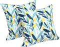 LVTXIII Outdoor/Indoor Throw Pillows, Decorative Throw Pillows with Inserts, 18"x18" Square Pillows for Bed, Couch, Sofa and Patio Furniture (Set of 2, Leaves Multi)