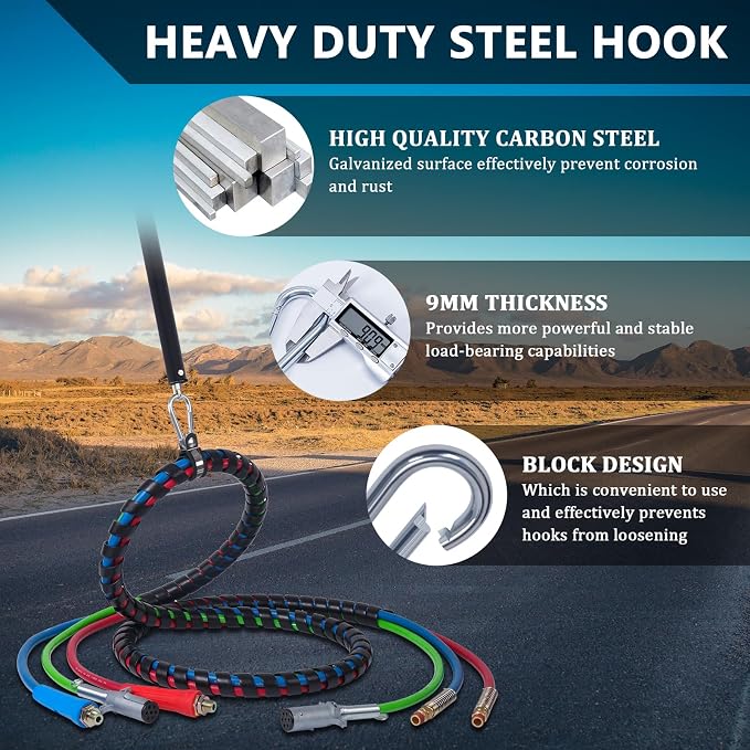 CheeMuii 20" Single Tender Spring Kit with 3IN1 Semi Truck Air Line Holder
