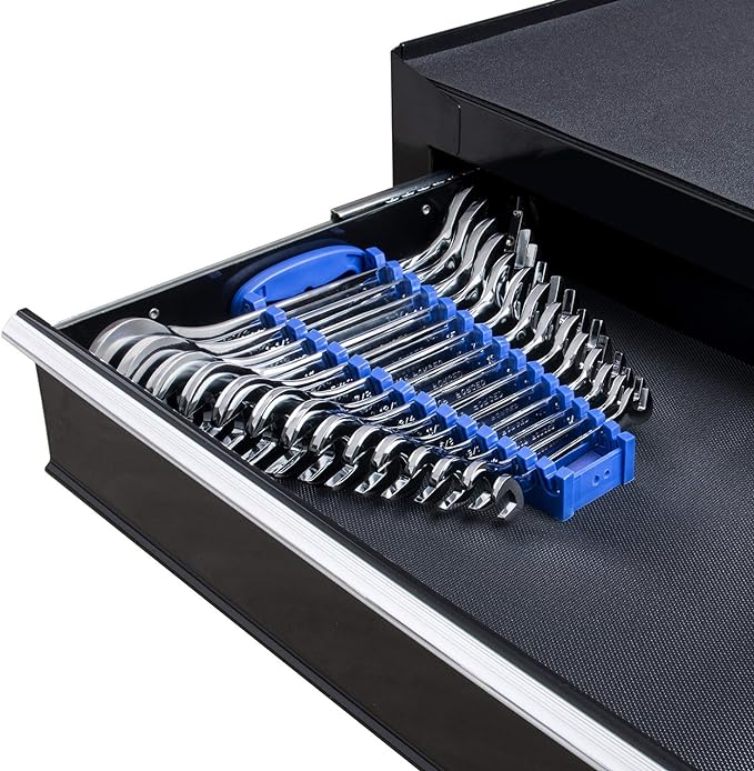 14-Piece Premium Angle Head Open End Wrench Set, Chrome Vanadium Steel | Include Standard Inch Sizes 3/8, 7/16, 1/2, 9/16, 5/8, 11/16, 3/4, 13/16, 7/8, 15/16, 1, 1-1/16, 1-1/8, 1-1/4 with Storage Rack