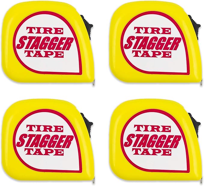 10' Tire Stagger Tape Measure with Magnetic Back (4 Pack)
