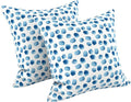LVTXIII Outdoor Throw Pillows, Decorative Throw Pillows with Inserts, 16"x16" Square Pillows for Bed, Couch, Sofa and Patio Furniture, Set of 2, Brush Blue