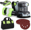WORKPRO 5-Inch Cordless Random Orbital Sander, 20V Brushless Electric Orbit Sander, 6 Variable Speeds 6000-12000 RPM, Palm Sander with Battery, Dust Collector, 15 PCS Sanding Discs for Woodworking