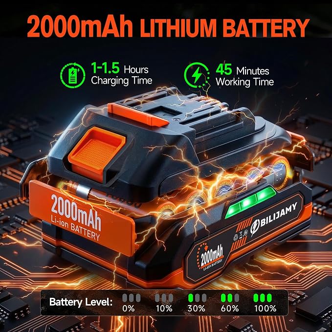 Chainsaw Cordless, 6 Inch Portable Electric Chainsaw-2.0Ah Battery | Battery Powered Handheld Power Chain Saw with Fast Charger, for Trees Branches Trimming, Wood Cutting, Courtyard, Household