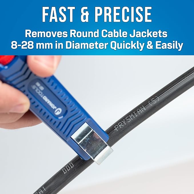Jonard Tools CST-900 Round Cable Strip & Ring Tool for Telephone, Network, and Electrical Cable, 8-28 mm