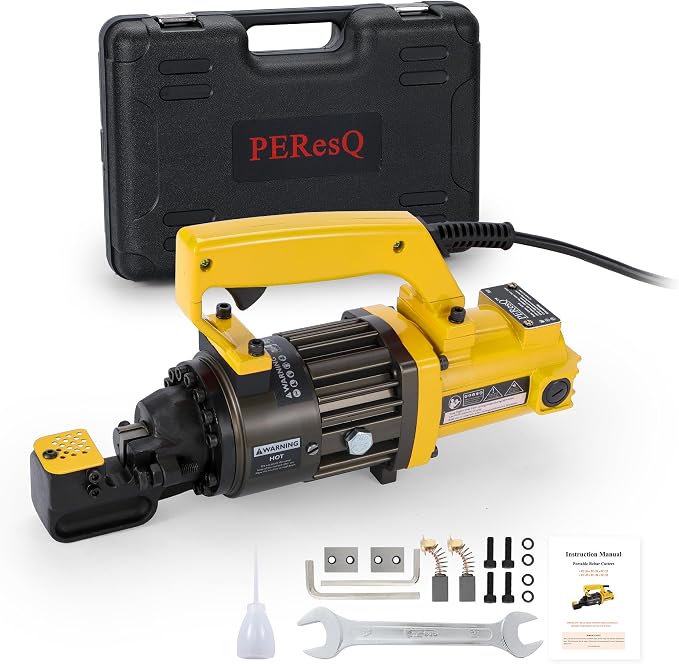 Electric Hydraulic Rebar Cutter, 1000W 120V Corded, Portable Steel Bar Cutter, 5/8" (#5) 4-16mm Capacity,Cutting Speed 1s, Lightweight 16.5 lbs, Model PC-16 (Yellow-16)