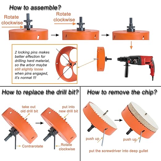 10 Inch Hole Saw with Arbor for Metal Wood Plastic, 10 in Bi-Metal Hole Cutter for Different Project with Smooth and Flat Drilling Edge, Fast Chip Removal, Lighter and Portable