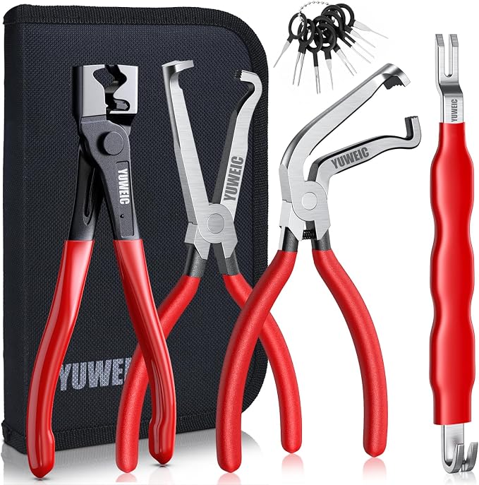 4PCS Electrical Disconnect Pliers Set, Automotive Electrical Disconnect Pliers and Terminal Pin Removal Tool Kit, Professional Automotive Tools for Most Cars, Trucks and SUVs