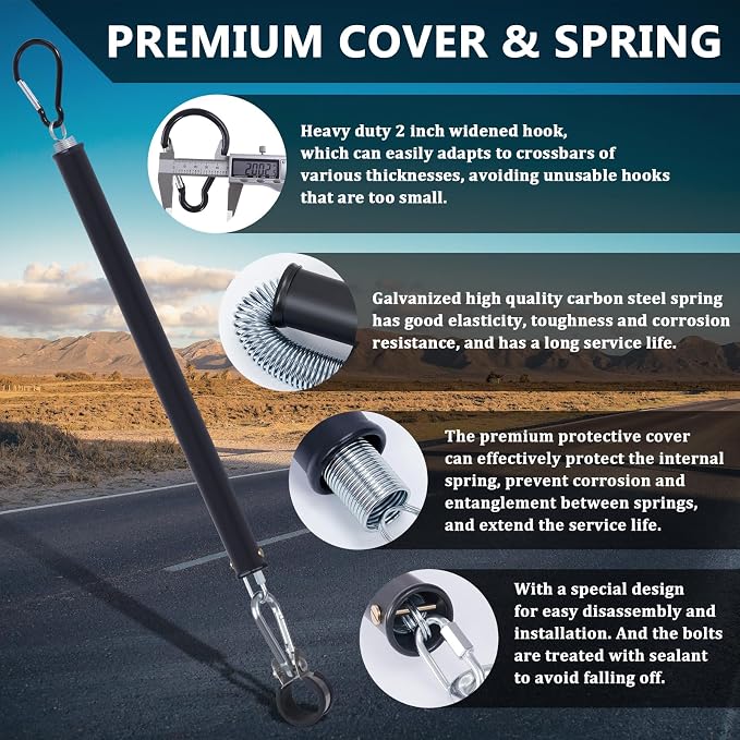 CheeMuii 20" Single Tender Spring Kit with 3IN1 Semi Truck Air Line Holder