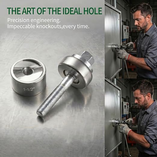 Knockout Hole Punch Driver Kit, 1-1/2" Slug-Buster Knockout Electrical Conduit Hole Cutter Set Manual KO Tool for Electrical Conduit & Panels
