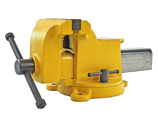 Yost Vises 908-HV All Steel Combination Vise | 8 Inch Jaw Width Pipe and Bench Vise |Secure Grip with Swivel Base | Made of Structural Cast Steel | High Visibility Safety Yellow