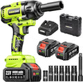 Robustrue Cordless Impact Wrench, 885Ft-lbs (1200N.m) 1/2" Brushless Impact Gun, 21V High Torque Power Impact Driver, 2x4.0Ah Batteries Electric Impact Motor Variable Speeds for Car/Truck RV/Mower