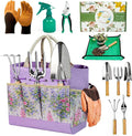 Garden Tool Set, 10 PCS Gardening Essentials, Stainless Steel Garden Hand Tools with Tote Bag, Well-Designed Gardening Supplies Kit Gifts for Women Men Gardeners