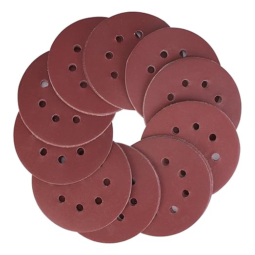 WORKPRO 50-Piece 320 Grit Sanding Discs - 5-Inch 8-Hole Hook and Loop Sandpaper for Random Orbital Sander (Not for Oscillating Tools or Mouse Sander)