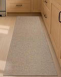 Color&Geometry Kitchen Rugs and Mats Non Slip Washable, Absorbent Woven Kitchen Runner Rug Easy to Clean Kitchen Floor Mats for in Front of Sink, Laundry Room, Hallway, 17”x59”, Dark Beige