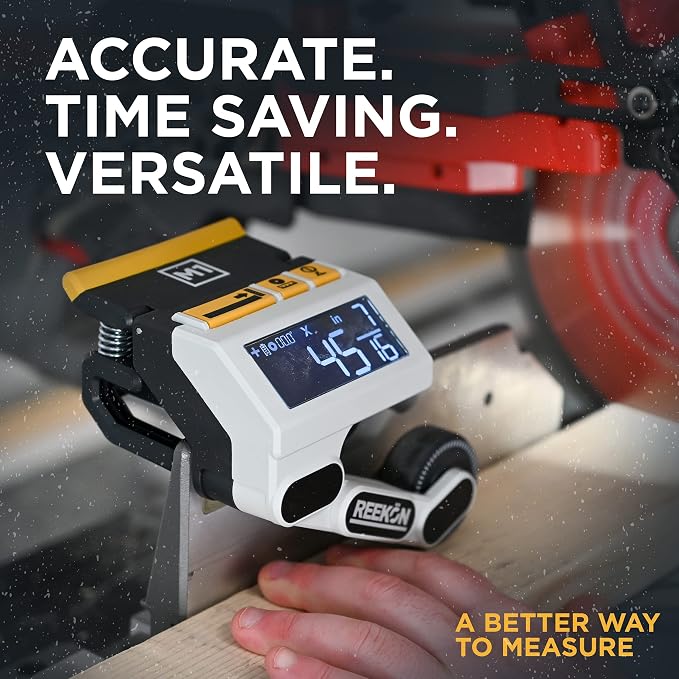 REEKON M1 Caliber Measuring Tool for Miter Saws – Eliminates Need to Measure & Mark Materials, Reduces Cut Time and Increases Safety, Measures Flat & Round Materials