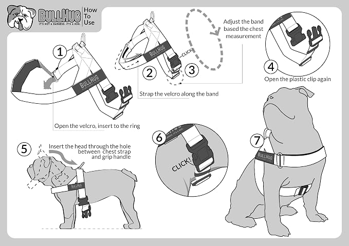 Adjustable Dog Harness– No Pull, No Choke – for English Bulldogs, French Bulldogs, Pugs & Broad-Chested Breeds – Easy, Safe Walks (Violet, Large)