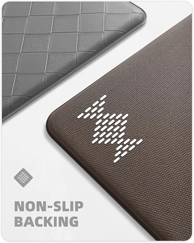 Color&Geometry Extra Wide Kitchen Mats Set 24x59+24x94, Anti Fatigue Cushioned Floor Mat, Waterproof Easy Clean Non Slip Runner for Sink Comfort Standing,Grey