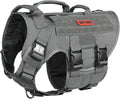 OneTigris Large Tactical Dog Harness, No Pulling Adjustable Dog Vest Harness, Heavy Duty X Destroyer Dog Harness with Handle, Large Hook and Loop Panels for Patch