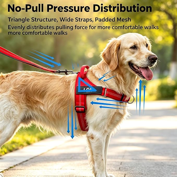 Pawly Lab Co No-Pull Harness,No Pull Dog Harness with Soft Padded Handle | Reflective Adjustable Breathable Mesh Pet Vest,Easy On-Off Soft Padded Harness,Easy for Training Walking for dogs of all size