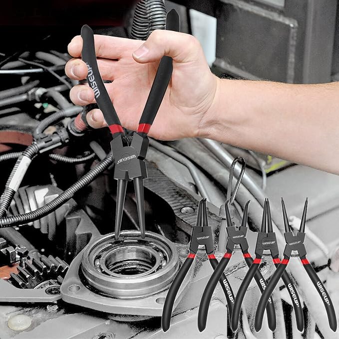WISEUP Snap Ring Pliers Set, Heavy Duty 4PCS-7 inch Circlip Pliers Kit
