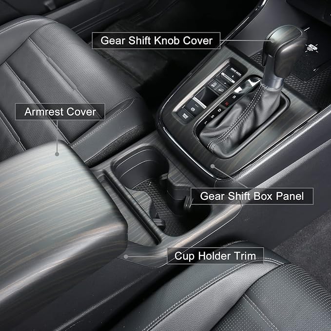 For Honda CRV 2023 2024 2025 2026 Center Console Dashboard Trims, Low-Key Luxurious Wood Grain Interior Front Air Vent Frame Cover Molding for CR-V LX, EX, EX-L, Sport Hybrid, Sport Touring- Wood