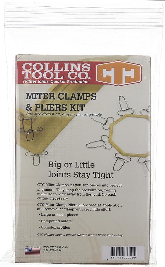 Collins Spring Loaded Pliers and 13 Miter Clamps - Proudly Made in the USA