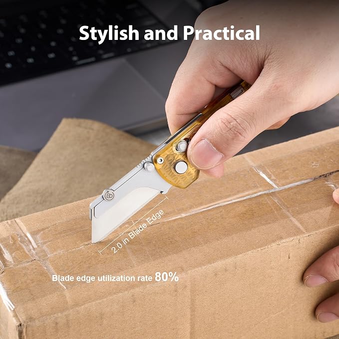 OKNIFE U1 Pro Multitool Folding Utility Knife with Folding Screwdriver, Quick Change Blade, Rail Lock & Pocket Clip for Men Women (PEI)