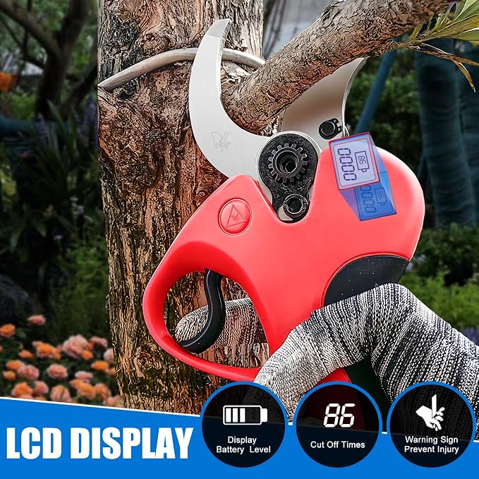 Electric Pruning Shears Cordless, 1.6"(40mm) Cordless Pruner, 2Pcs 2000mAh Battery Operated Pruning Shears & Electric Tree Pruner, SK5 Steel Blades Battery Powered Pruning Shears JOVANT