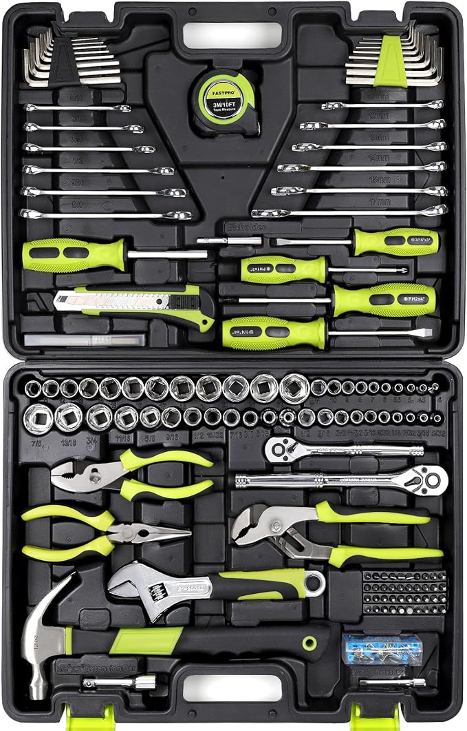 FASTPRO 225-Piece Home Repairing Tool Kit with Tool Box