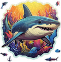 Qiuenisray Wooden Puzzles for Adults, Shark Ocean Jigsaw Puzzles 200 Pieces, Funny Wall Decor, Wood Puzzle, FSC Certified Unique Shape Adult Puzzles Pieces, Creative Gift for Family Game 11.1x11.2 in