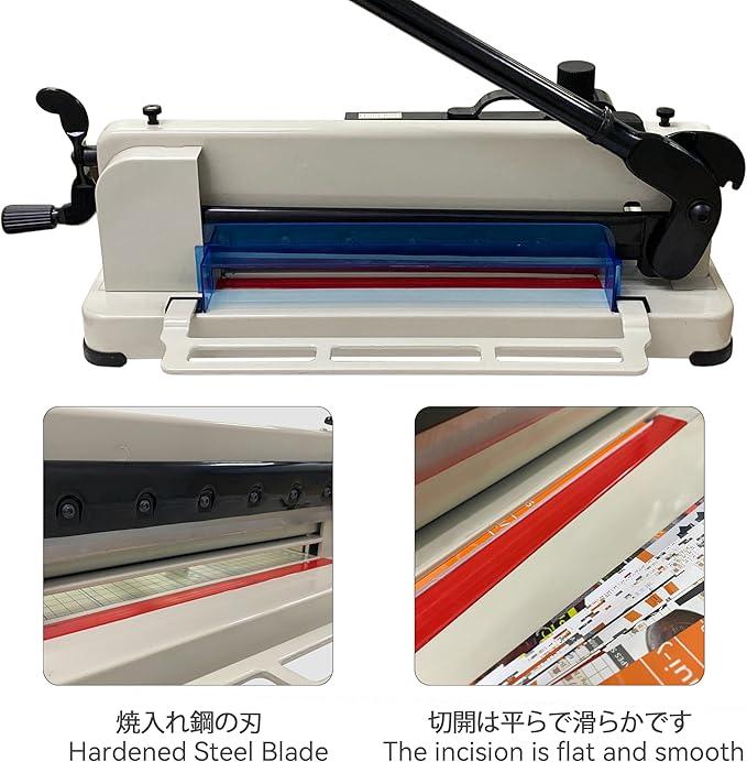 HFS(R) Heavy Duty Guillotine Paper Cutter 400 Sheet Capacity | Solid Steel Construction (A3-17'' paper cutter)