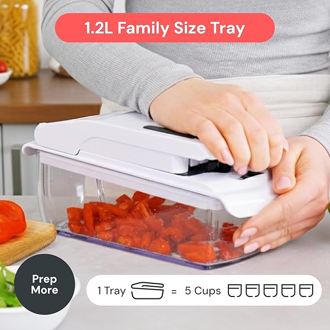 Fullstar The Original Pro Chopper - Vegetable Chopper and Spiralizer, Food Chopper with Container, Fruit Slicer, Kitchen Gadgets & Gifts, Home Essentials (9 in 1, Silver)