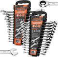 HORUSDY 26-Piece Ratcheting Wrench Set | Metric and SAE (6-19 mm & 1/4” to 3/4“) | Ratchet Combination Wrenches Set with Organizer | 72-Tooth | Chrome Vanadium Steel