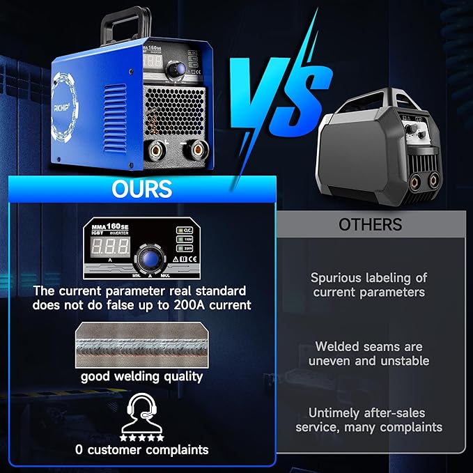 RILAND 160A Stick Welder, 110V/220V ARC/Lift TIG Welding Machine, IGBT Inverter Portable MMA Welders with Hot Start, Arc force and Anti-Stick for Home & Light Industry