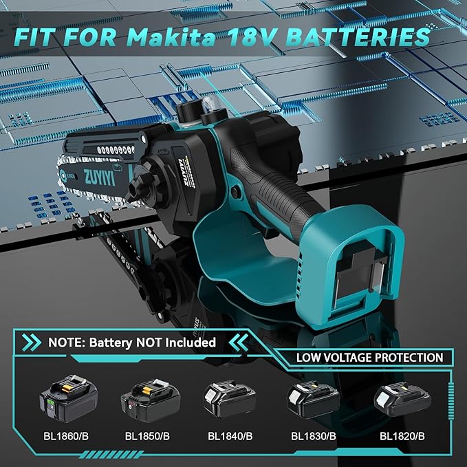 Mini Chainsaw 6 Inch Cordless for Makita 18V Battery, Brushless Handheld Small Chain Saw with Auto Oiler, Electric Chainsaw for Garden Courtyard Tree Branch Wood Cutting (Battery NOT Included)