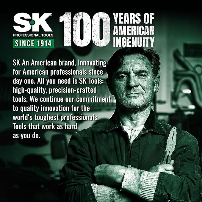 SK Pliers Wrench Set, Adjustable Parallel Smooth Jaw, 6'', 7.5'' & 10'' | 3-Piece Water Pump Pliers, Groove Joint Pliers, Premium CR-V Steel, Ergonomic Anti-slip Handle, with Rolling Pouch