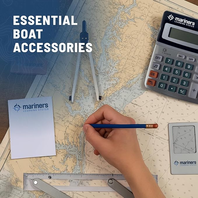 Mariners Chart Plotting Tool Kit - Marine Navigation Equipment, Weems and Plath Parallel Rulers, Dividers & Accessories for Nautical Charts, Sailing and Boating Exam Preparation
