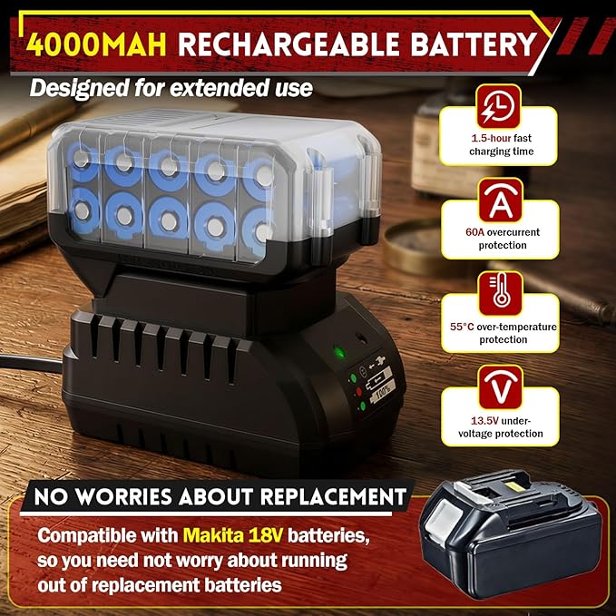 21V Cordless Hammer Drill - 1151In-lbs High Torque Brushless Drill Set w/ 1/2" Metal Chuck & 20+3 Clutch & 4.0Ah Battery & Case - Power Drills for Home Wood Metal Brick Lightweight-Concrete