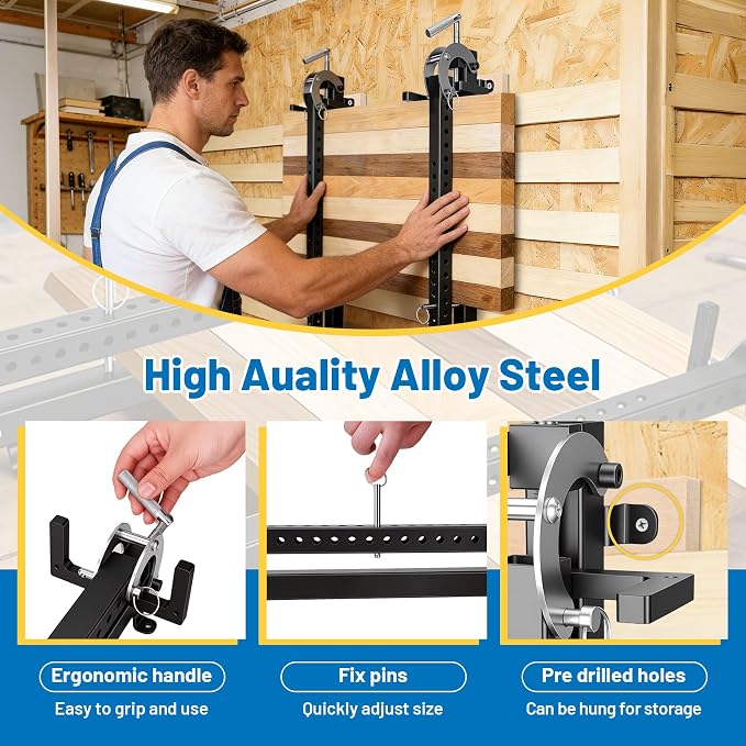 24 Inch Panel Clamp (2 Pack), 4-Way Pressure Steel Parallel Clamp