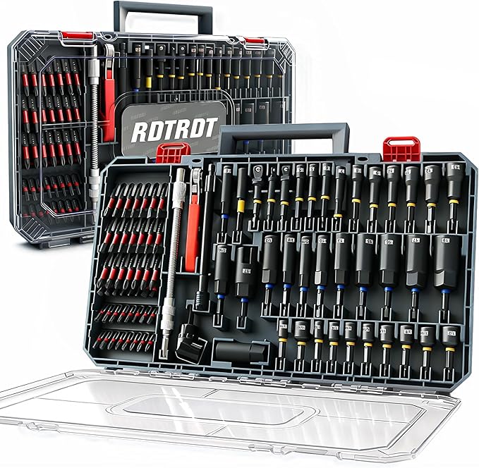 86-Piece Magnetic Impact Nut Driver Set, SAE/Metric Nut Driver Set, Right Angle Drill Driver, Socket Adapters, Bit Holder, Wing Nut Driver, Ratchet Bit Driver, Quick Release Extension, Power Bits