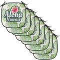 Lunarable Hawaiian Chair Cushion Pads Set of 8, Monstera Leaves Tropic Plants Leaves Humid Weather Summer Travel Destination, Anti-Slip Seat Padding for Kitchen & Patio, 16"x16", Green Pink Cream