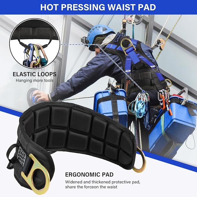 Trsmima Safety Harness Fall Protection - Roof Full Body Harness Men Construction Work Belt Tongue & Quick Connected Buckle