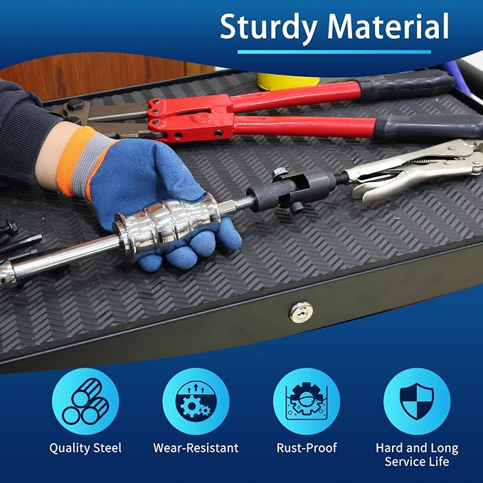Locking Pliers Slide Hammer Puller Set, 9.8 in Locking Pliers 2 lb Slide Hammer with Quick Release Swivel Connector, Vise Grip Slide Hammer for Nail Bolt Pin Seal CV Axle Removal Tool