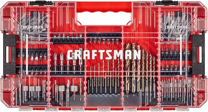 CRAFTSMAN 140 Pc Impact Driver Bit Set, Steel, Black Oxide Coated Impact Drill Bit Set, Precision Machined Tips (CMAF140SET)